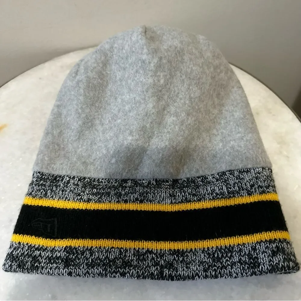 New Era Pittsburgh Steelers Beanie Striped Pom Pom Football Sports Cozy Fleece